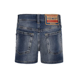 Diesel Kids Short Denim Scuro Per Bambine