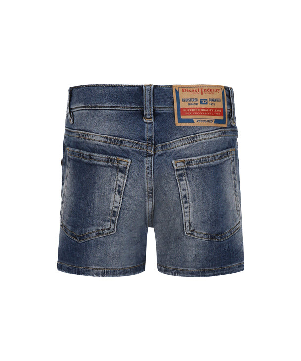 Diesel Kids Short Denim Scuro Per Bambine