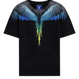 Marcelo Burlon County of Milan Kids Black T-Shirt with Wings Print for Children