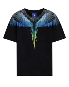 Marcelo Burlon County of Milan Kids T-Shirt Nero con Stampa Ali per Bambini