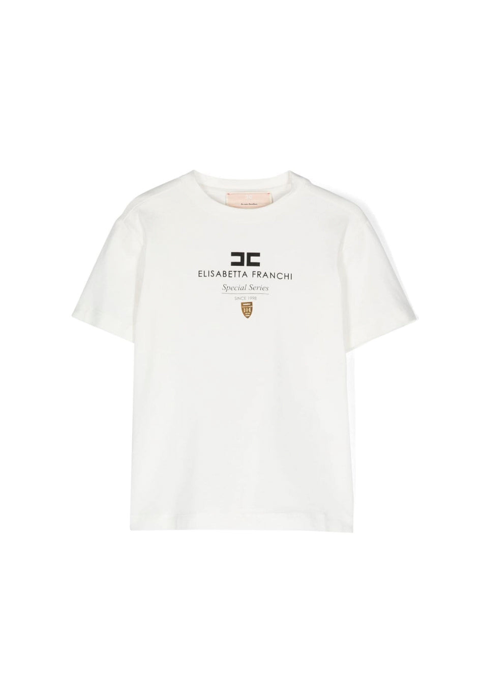 Elisabetta Franchi La Mia Bambina T-shirt Avorio con Stampa per Bambine