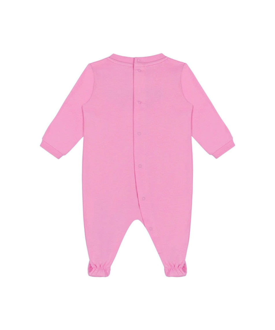 Moschino Kids Tutina Rosa con Stampa Teddy Bear per Neonate (retro)