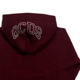 Gcds Kids Felpa con Cappuccio Bordeaux con Stampa Logo per Bambini