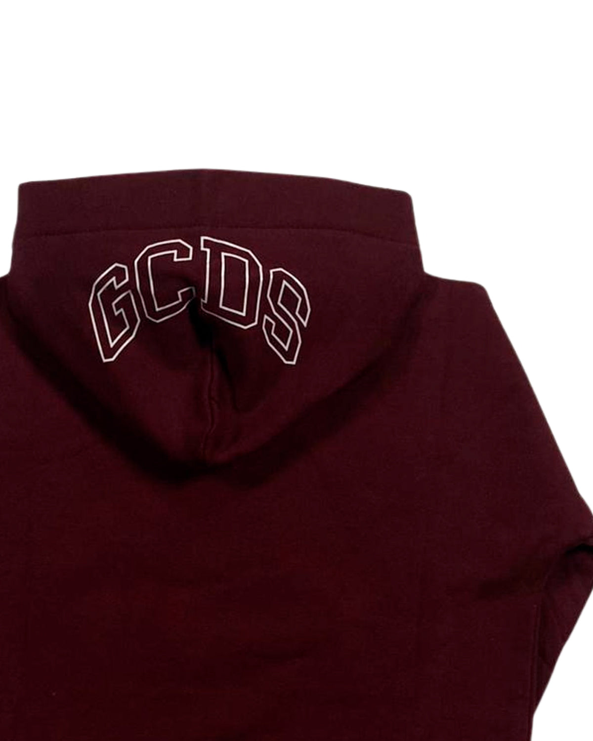 Gcds Kids Felpa con Cappuccio Bordeaux con Stampa Logo per Bambini