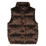 Moschino Kids Giubbino Smanicato Marrone con Logo Monogram per Bambini 