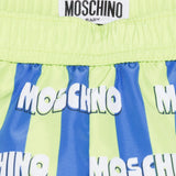 Moschino Kids Costume a Righe Verde e Blu All-Over per Neonati
