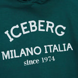 Iceberg Kids Felpa Verde con Cappuccio con Stampa (dettaglio)