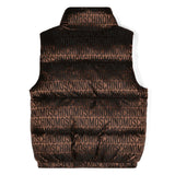 Moschino Kids Giubbino Smanicato Marrone con Logo Monogram per Bambini (retro)