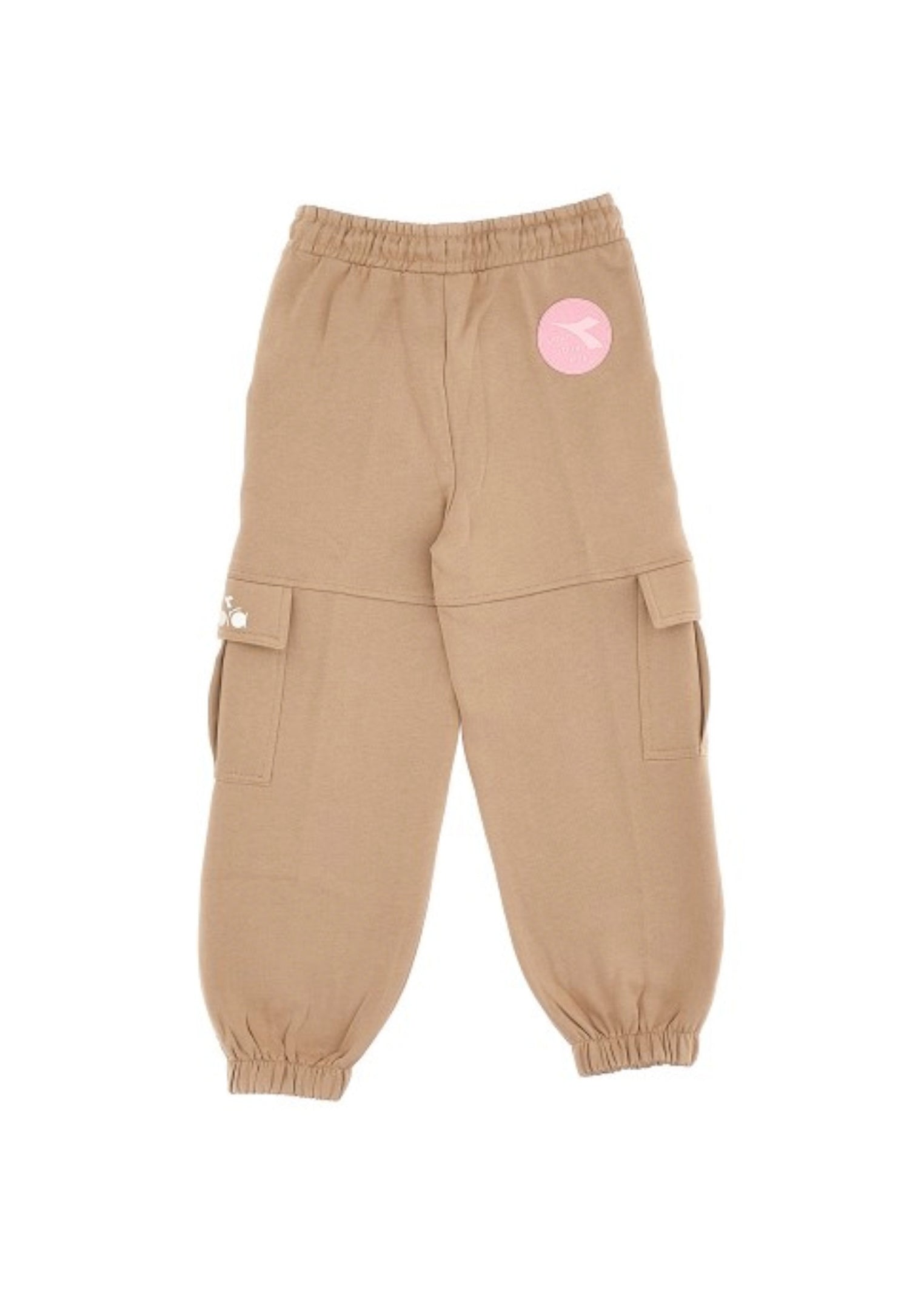 Diadora Kids Pantaloni Cargo in Felpa Beige per Bambine