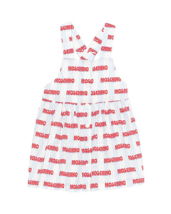 Moschino Kids Abito Celeste con Stampa All-Over per Neonate