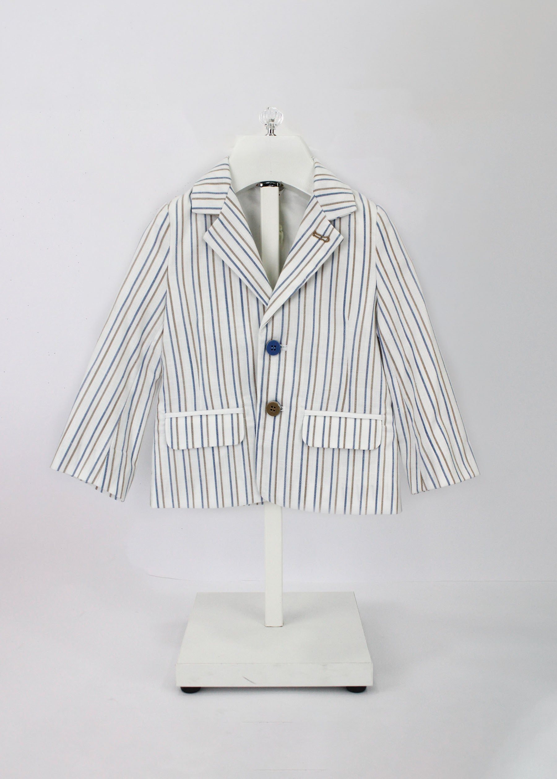 Minibanda Giacca Blazer Bianca a Righe per Neonati