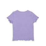 Diesel Kids T-Shirt Lilla a Costine con Logo in Rilievo per Neonate