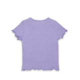 Diesel Kids T-Shirt Lilla a Costine con Logo in Rilievo per Neonate