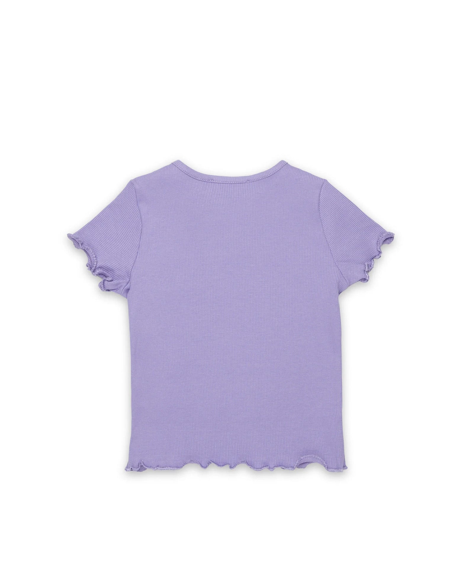 Diesel Kids T-Shirt Lilla a Costine con Logo in Rilievo per Neonate