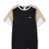 Boss Kids T-Shirt e Bermuda Nero/Beige/Bianco per Bambini