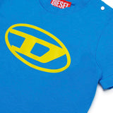 Diesel Kids T-Shirt Bluette con Logo Oval D per Neonati