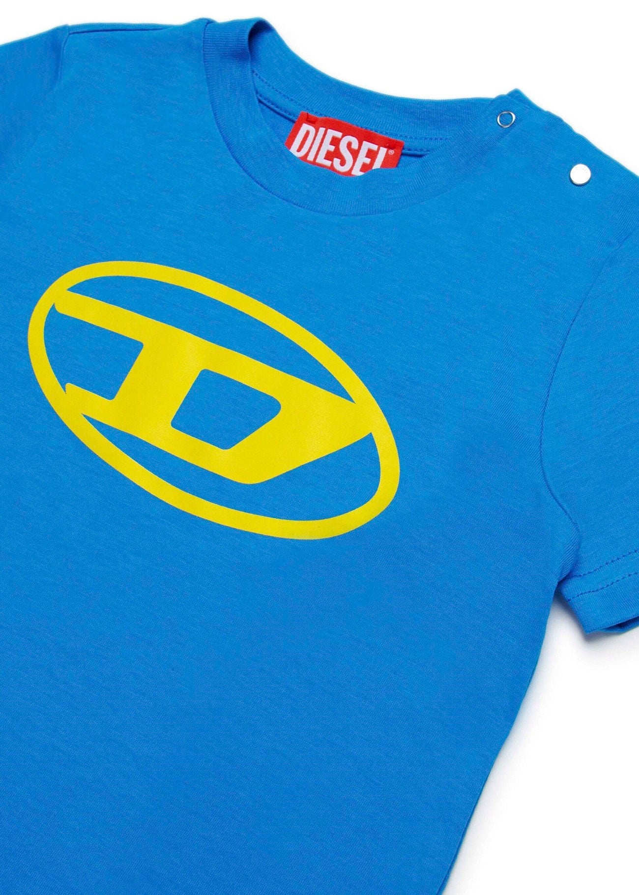 Diesel Kids T-Shirt Bluette con Logo Oval D per Neonati