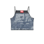 Diesel Kids Top Nero Mylar con Pailettes per Bambine