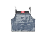 Diesel Kids Top Nero Mylar con Pailettes per Bambine