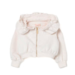 Elisabetta Franchi La Mia Bambina Felpa Panna con Cappuccio per Neonate