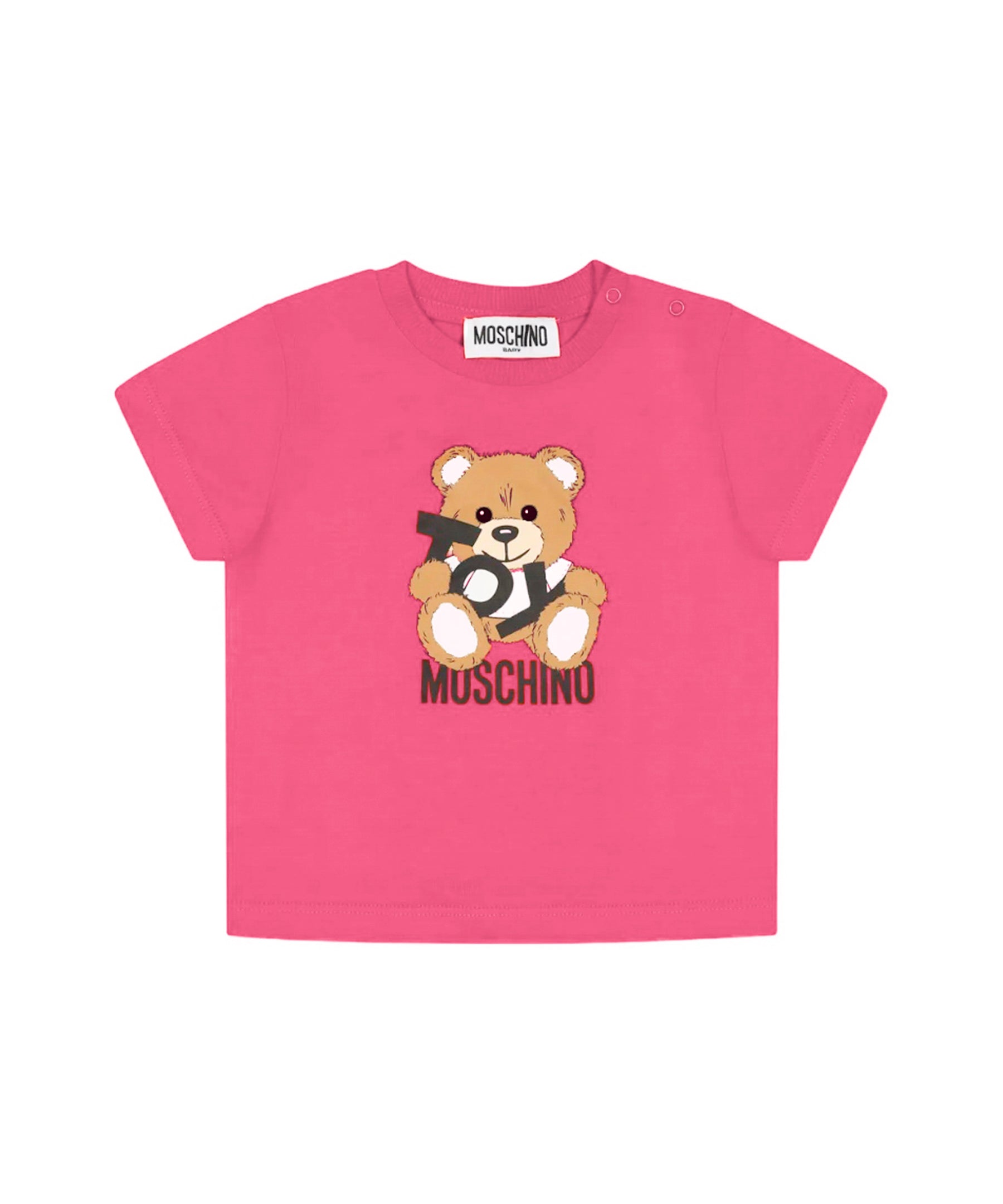 Moschino Kids T-shirt Fucsia con Stampa Toy per Neonate