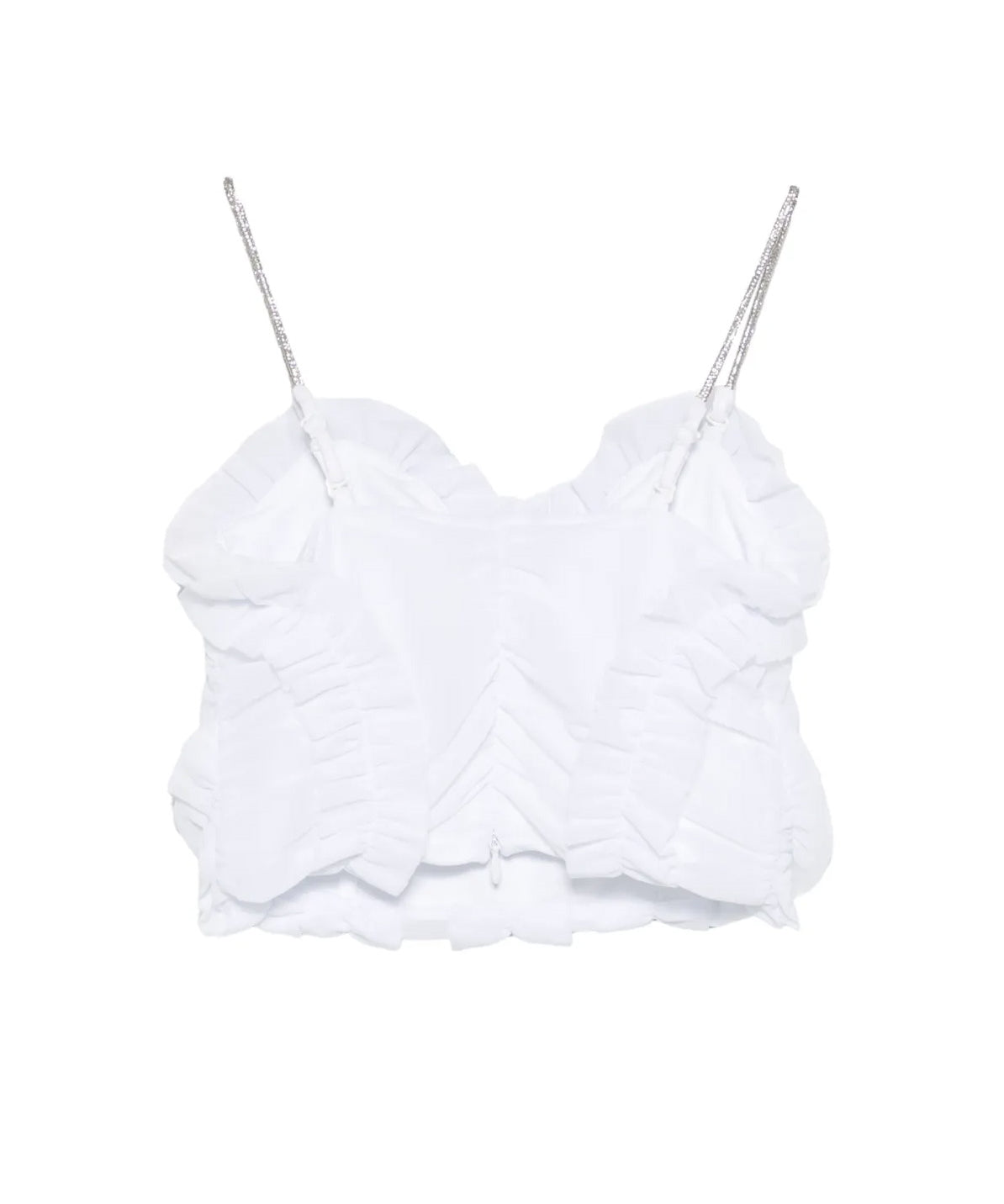 Twinset Top Off-White con Spalline Strass per Bambine