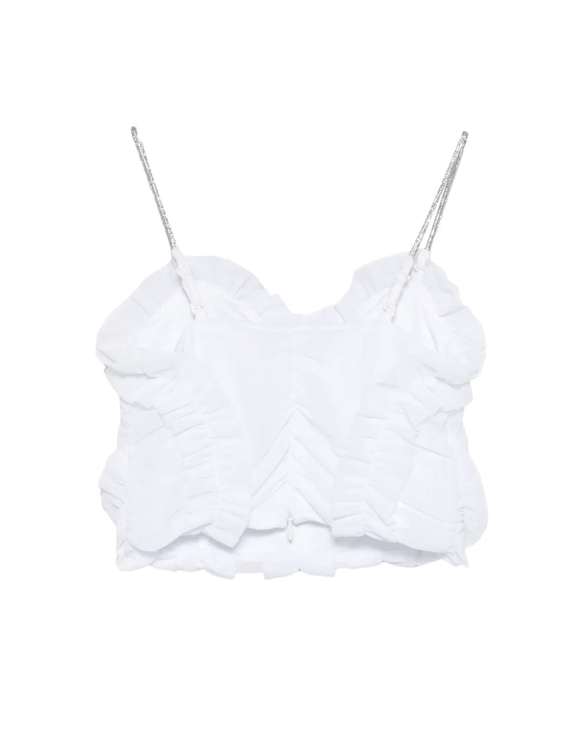 Twinset Top Off-White con Spalline Strass per Bambine