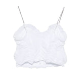Twinset Top Off-White con Spalline Strass per Bambine