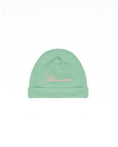 Blumarine Kids Cappellino Verde Menta con Logo Ricamato a Contrasto per Neonate