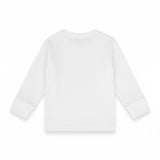 Paciotti Kids T-Shirt Bianca a Maniche Lunghe  con Stampa Effetto Sbiadito per Neonati