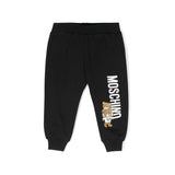 Moschino Kids Pantaloni in Tuta Neri con Teddy Bear per Neonati