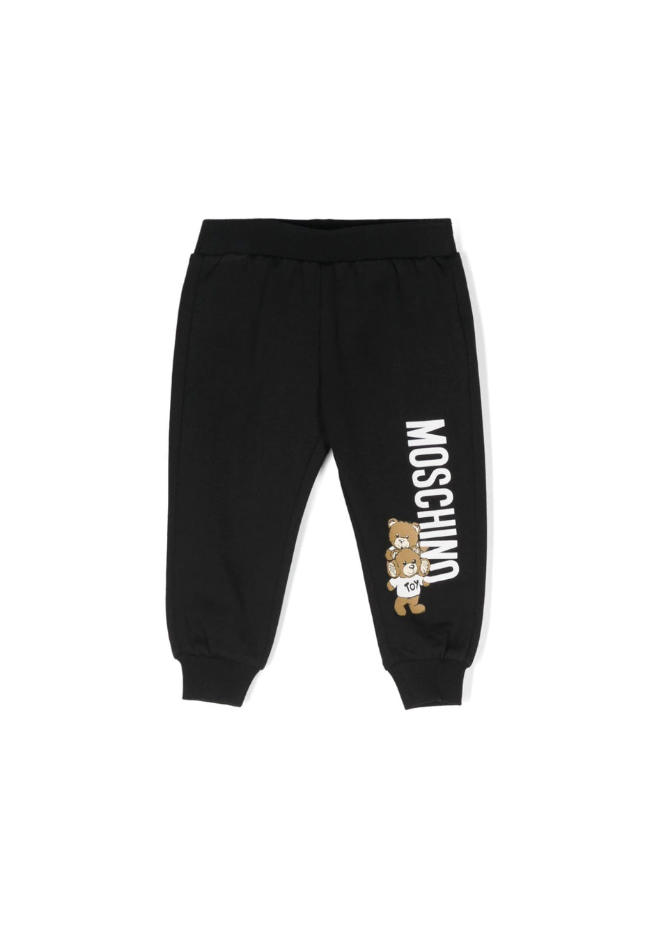 Moschino Kids Pantaloni in Tuta Neri con Teddy Bear per Neonati