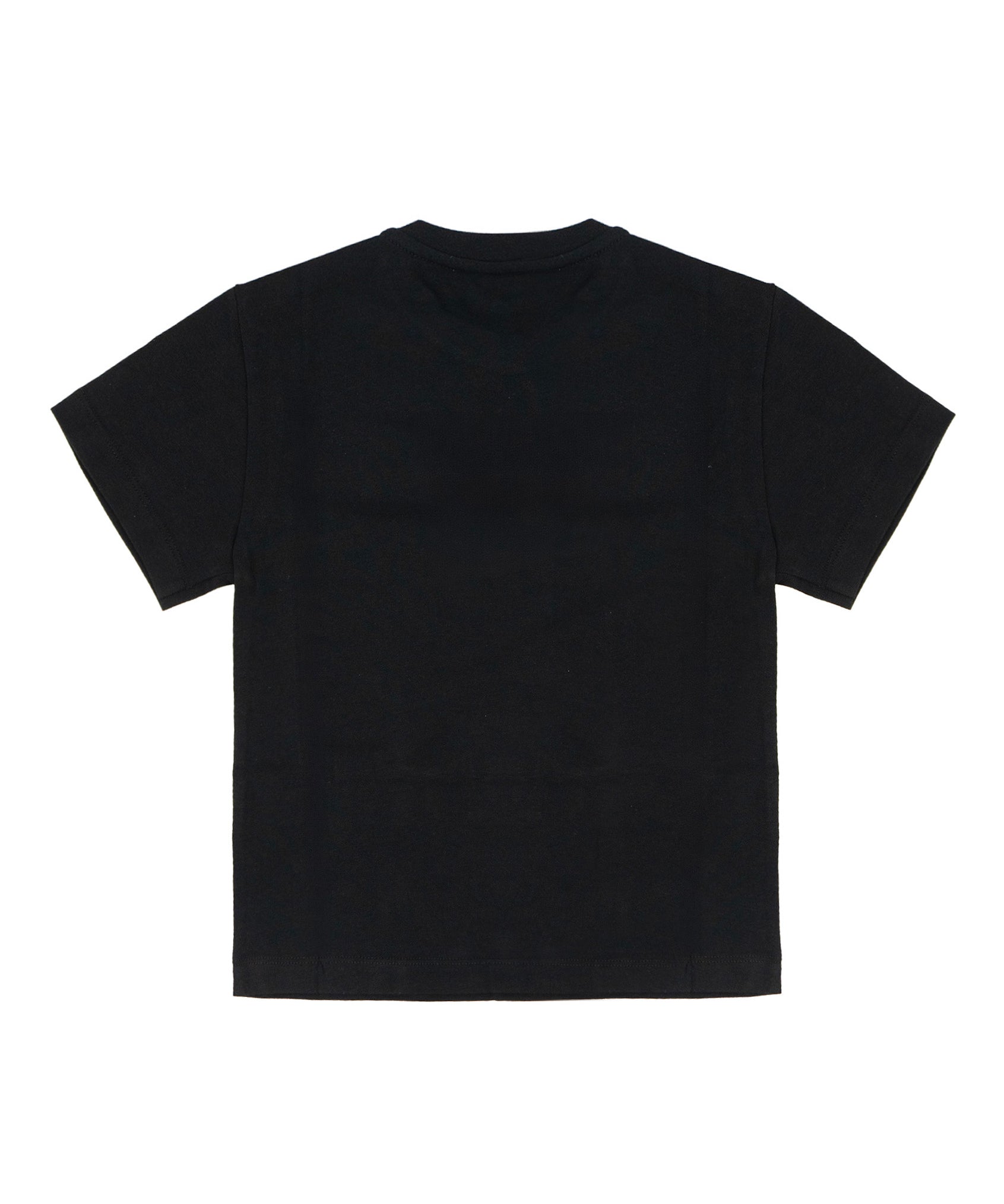 Elisabetta Franchi La Mia Bambina T-shirt Nero con Logo Effetto Metallico oro per Bambine