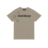 Dsquared2 Kids T-shirt Beige con Stampa Logo per Bambini