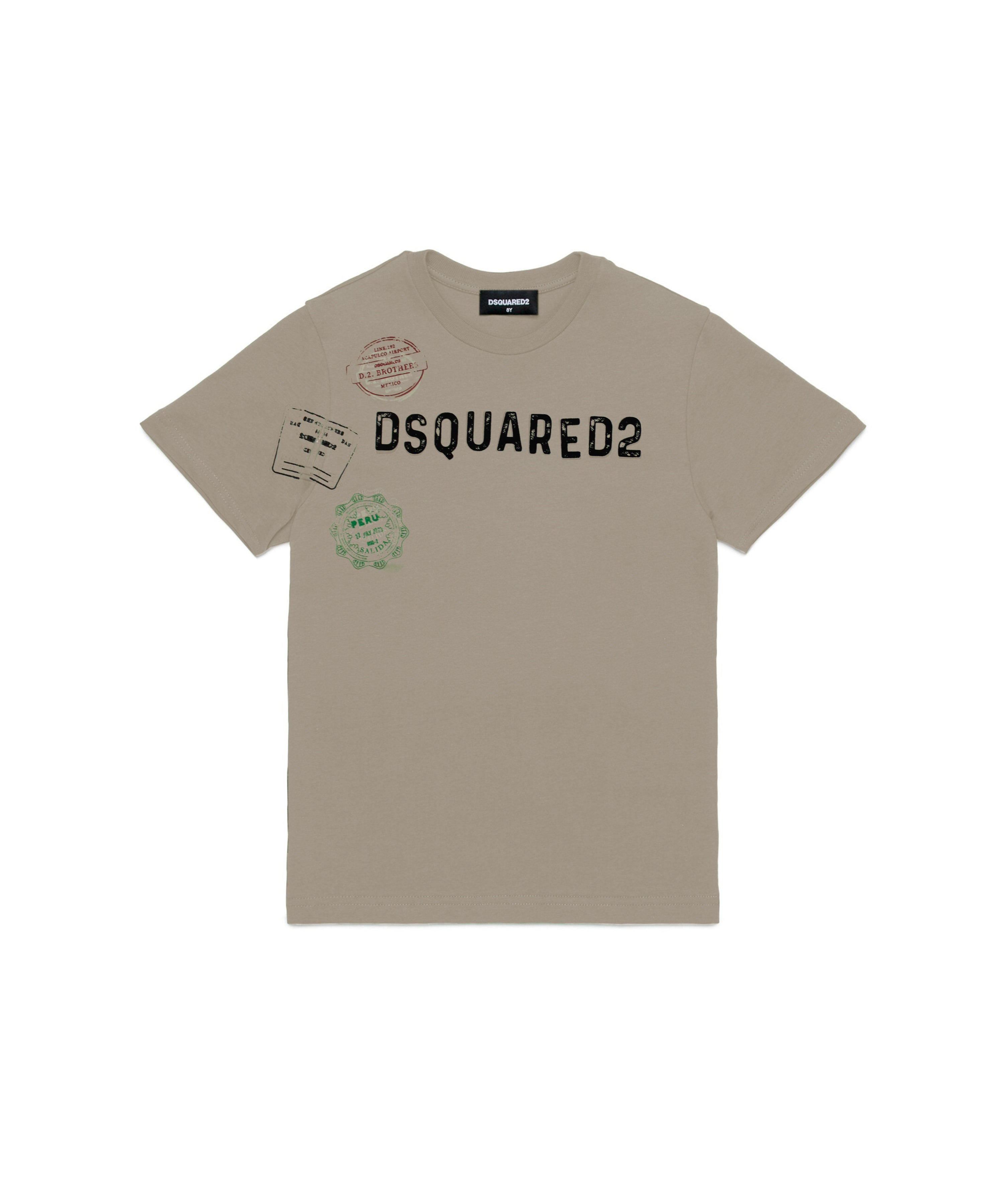 Dsquared2 Kids T-shirt Beige con Stampa Logo per Bambini