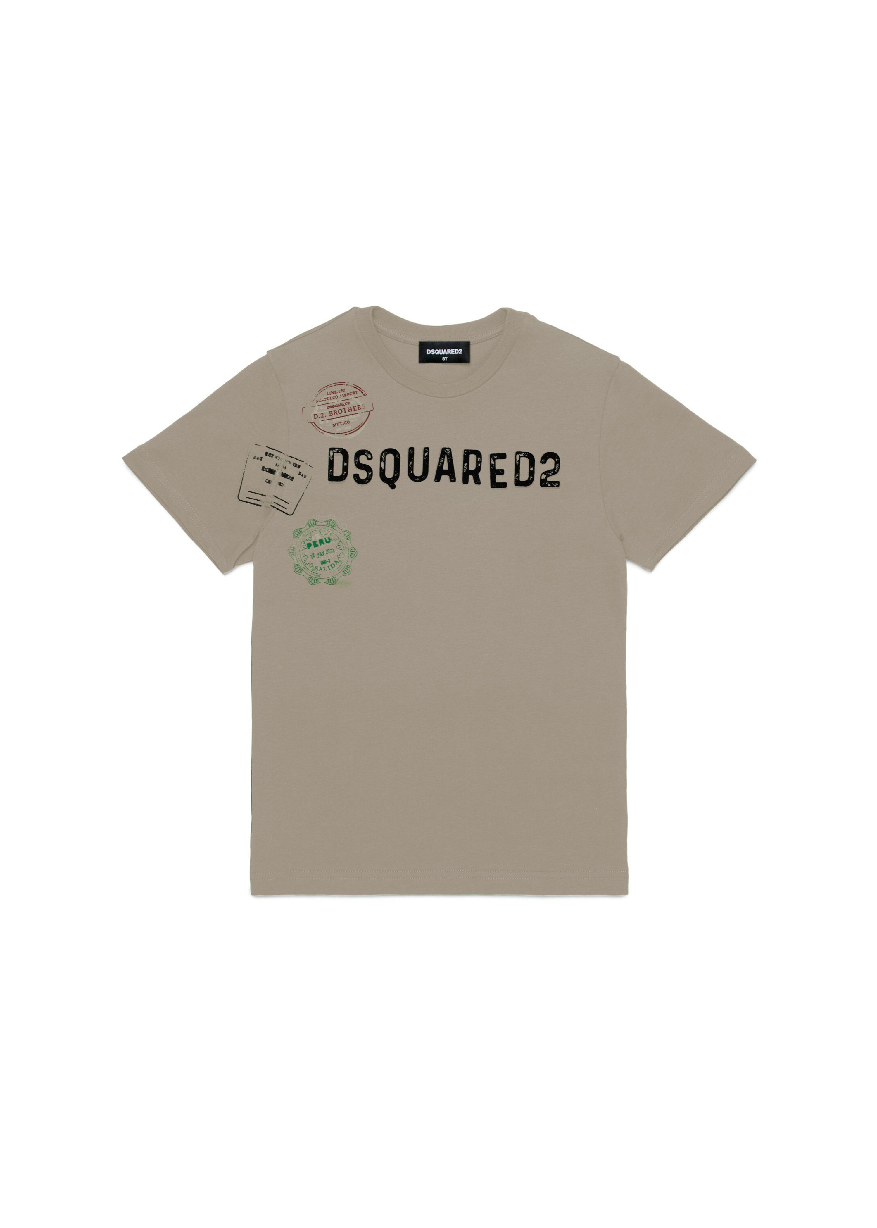 Dsquared2 Kids T-shirt Beige con Stampa Logo per Bambini