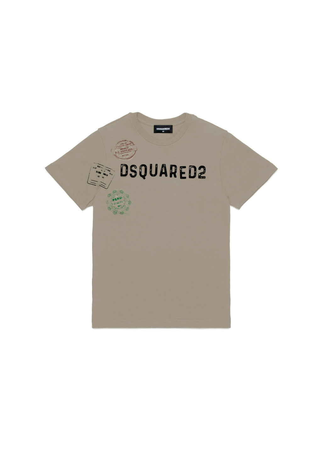 Dsquared2 Kids T-shirt Beige con Stampa Logo per Bambini