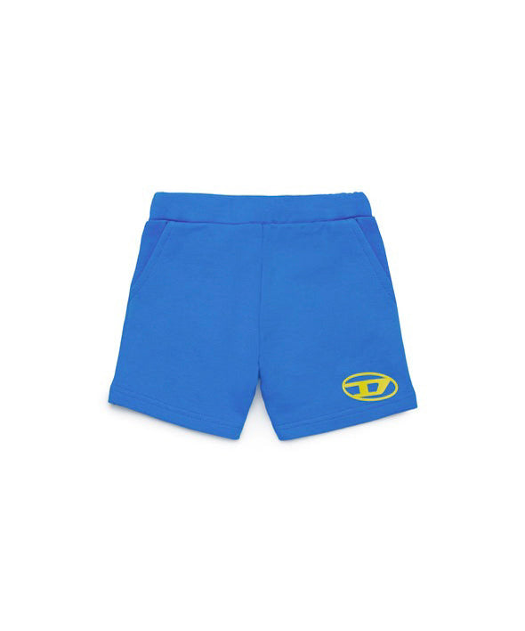 Diesel Kids Short Celeste con Logo Oval D per neonati
