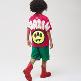 Barrow Kids Fuchsia T-shirt with Logo and Smile Print for Girls