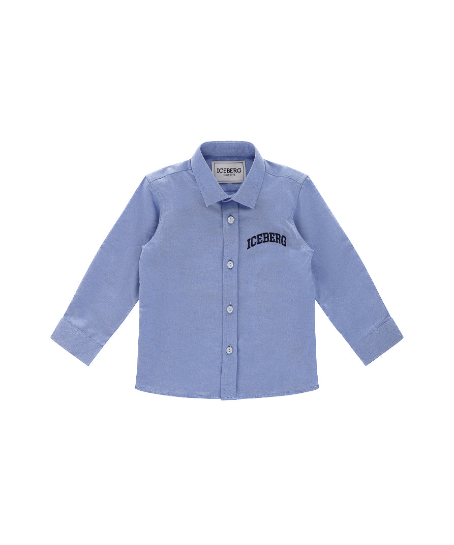 Iceberg Kids Camicia Cielo con Logo per Neonati