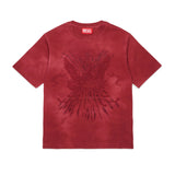 Diesel Kids T-Shirt Bordeaux con Stampa e Strass per Bambini