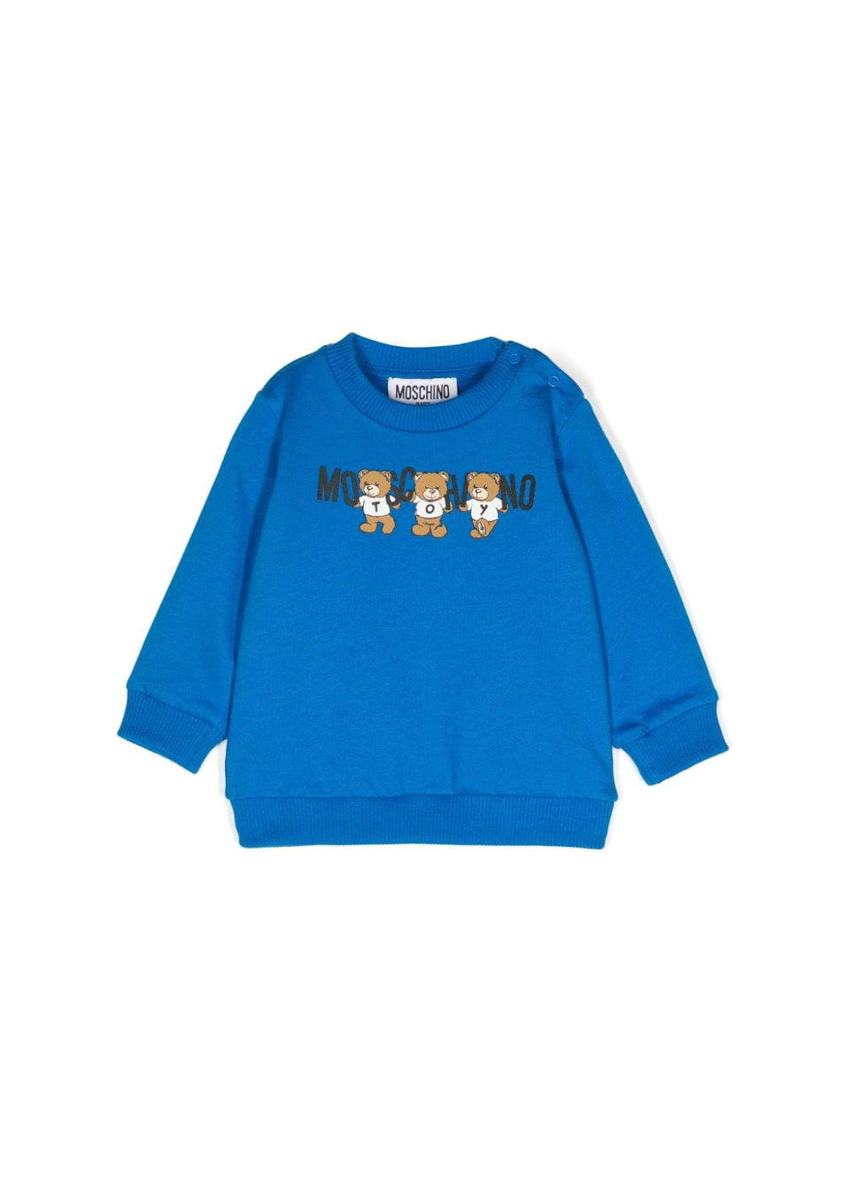 Moschino Kids Felpa Blu con Logo Teddy Bear per Neonati