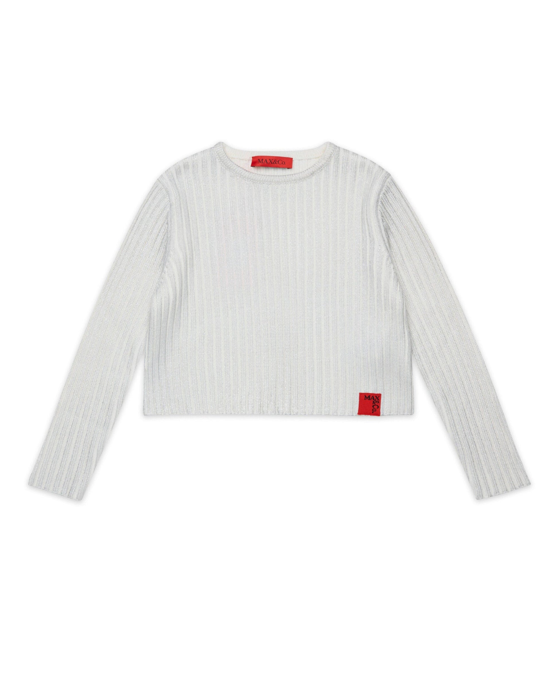 Max & Co Kids T-shirt in Maglia a Costine Silver per Bambine