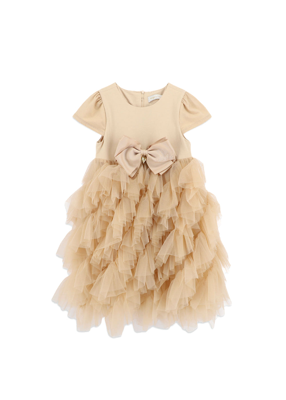 Angel's Face Abito Sabbia con Tulle per Bambine