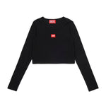 Diesel Kids T-Shirt Nera Lunghe Maniche per Bambine