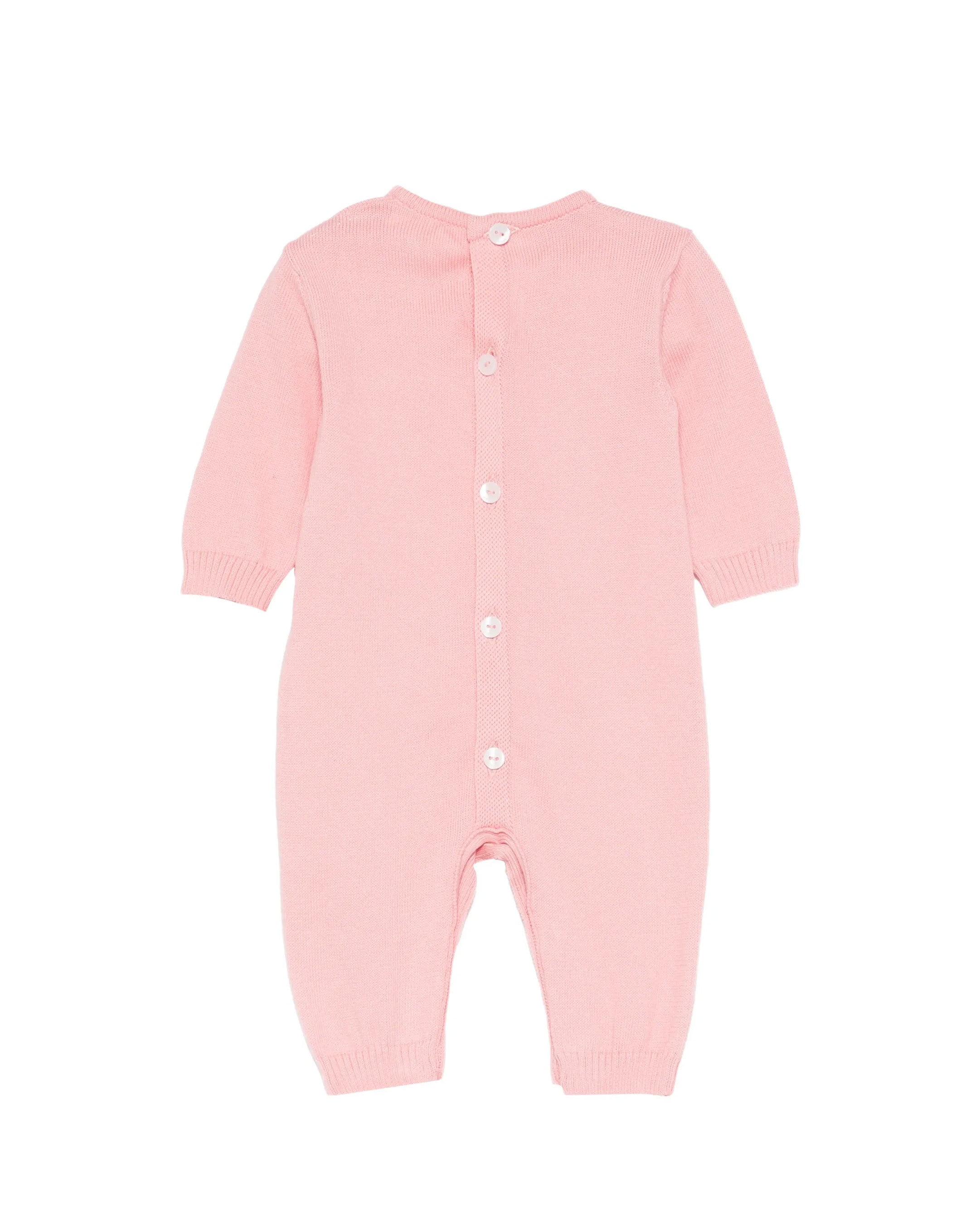 Blumarine Tutina Rosa Bubble con Logo Ricamato per Neonate