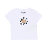 Moschino Kids T-Shirt Bianco con Logo Teddy Bear per Neonati