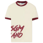 MSGM Kids T-shirt Crema con Logo per Bambine