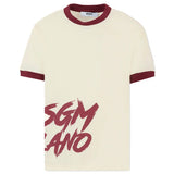MSGM Kids T-shirt Crema con Logo per Bambine