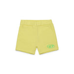 Diesel Kids Short Giallo con Logo Oval D per neonati